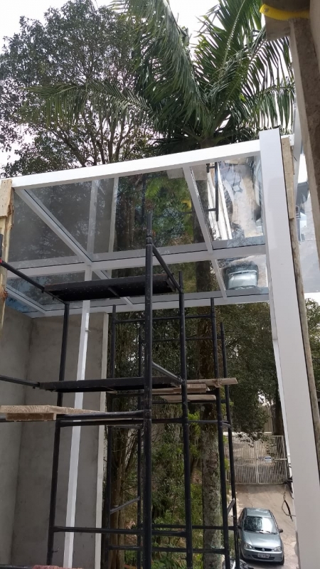 Cobertura de Vidro para área Externa Ibirapuera - Cobertura de Vidro para Porta de Entrada