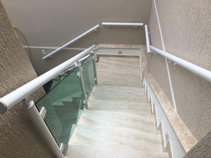 Guarda Corpo de Vidro Escada Alumínio Valor Jardim América - Guarda Corpo de Vidro para Escada Interna